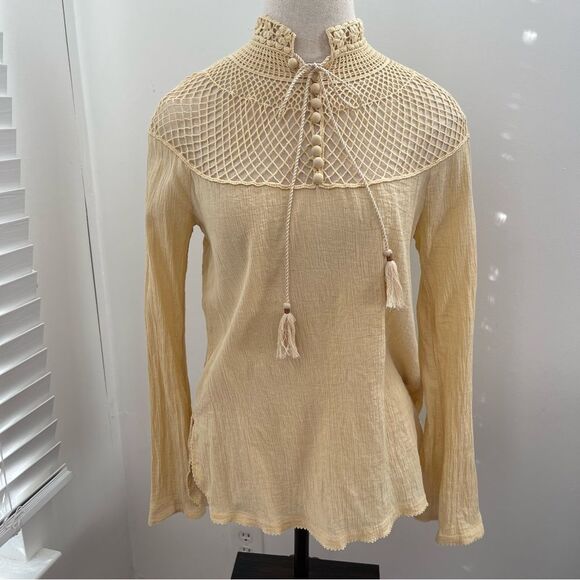 Free People On the Island Crochet Linen-Feel Top S 🌿✨ - Picture 3 of 16